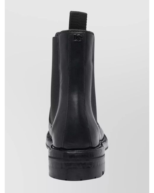 Dolce & Gabbana Black Leather Ankle Boots for men