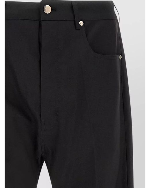 Rick Owens Black Wool Straight-Leg Trousers for men