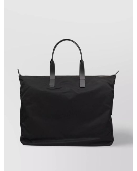 Dolce & Gabbana Black Leather Crocodile-Print Tote Bag for men