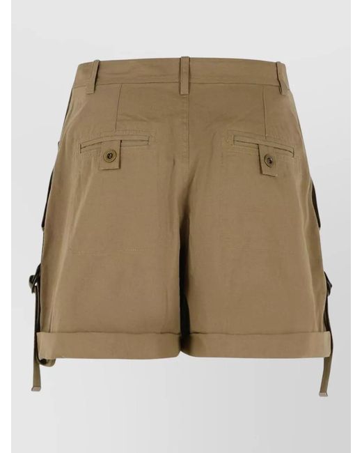 Isabel Marant Natural Boniza Cotton Shorts Cargo Style