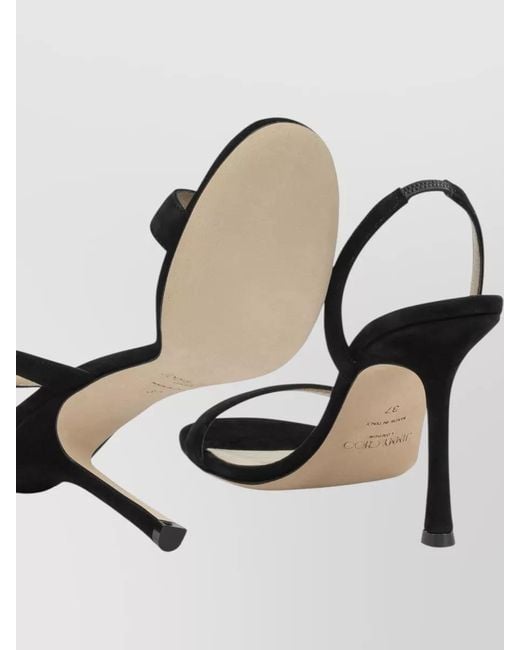 Jimmy Choo Black Jenn 100Mm Open Toe Stiletto Sandals