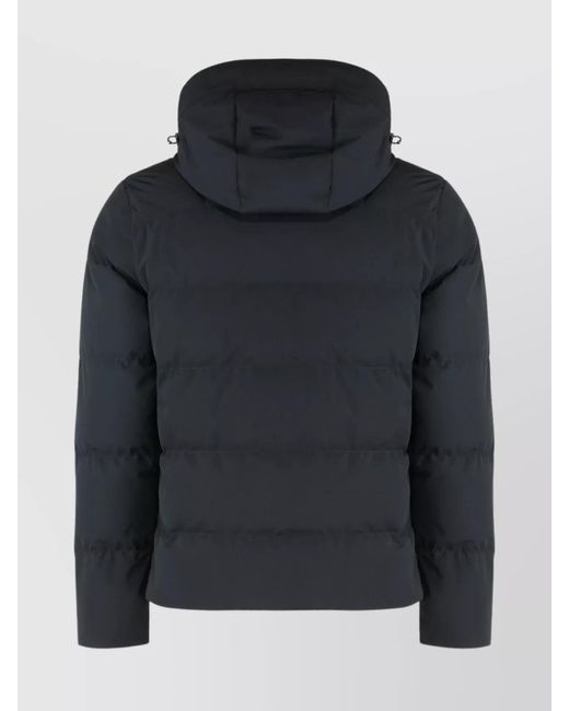 Paul & Shark Black Hooded Short Down Puffer Jacket for men