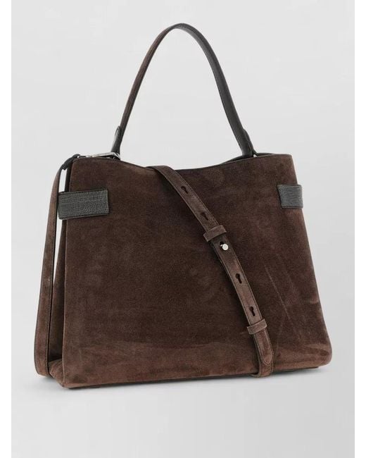 Brunello Cucinelli Brown Essence Large Tote Bag Shoulder Strap