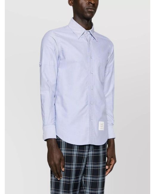Thom Browne Purple Cotton Oxford Button-Down Shirt for men