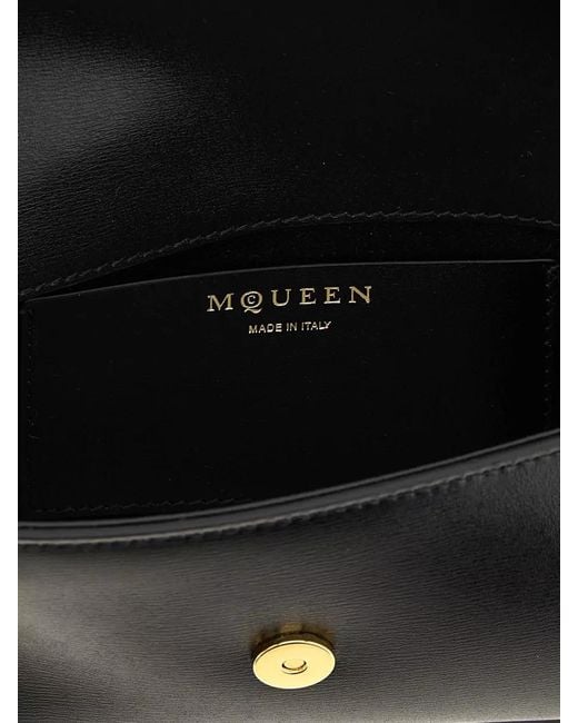McQueen Black Skull Flower Small Chain Crossbody Bag
