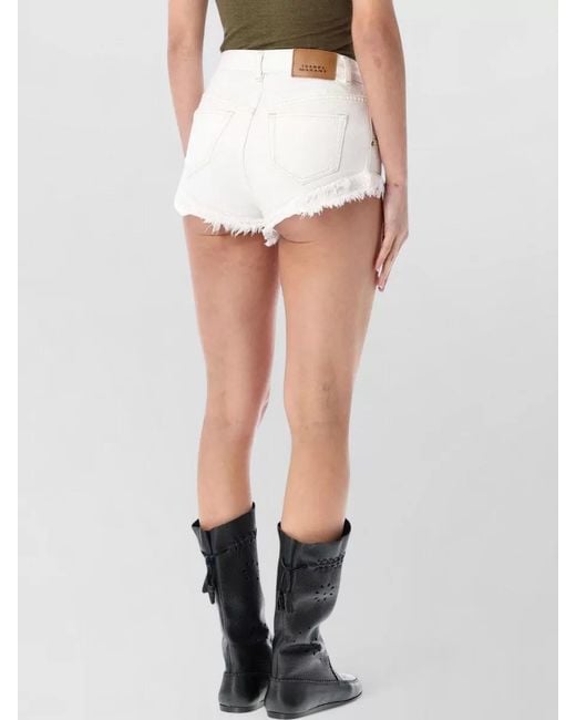 Isabel Marant Multicolor Denim Fringed Mini Shorts