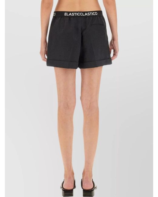 Moschino Black Virgin Wool Regular-Fit Tailored Shorts
