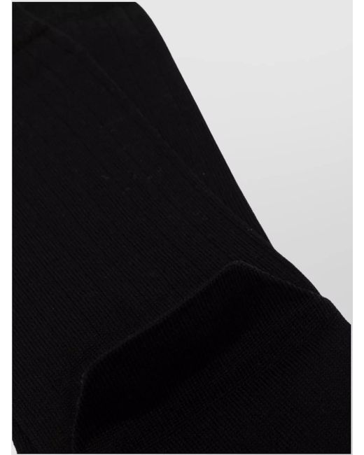 Maison Margiela Black Cotton Tabi Ribbed-Knit Socks