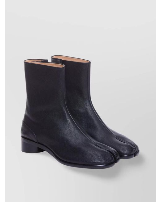 Maison Margiela Blue Leather Tabi Ankle Boots for men