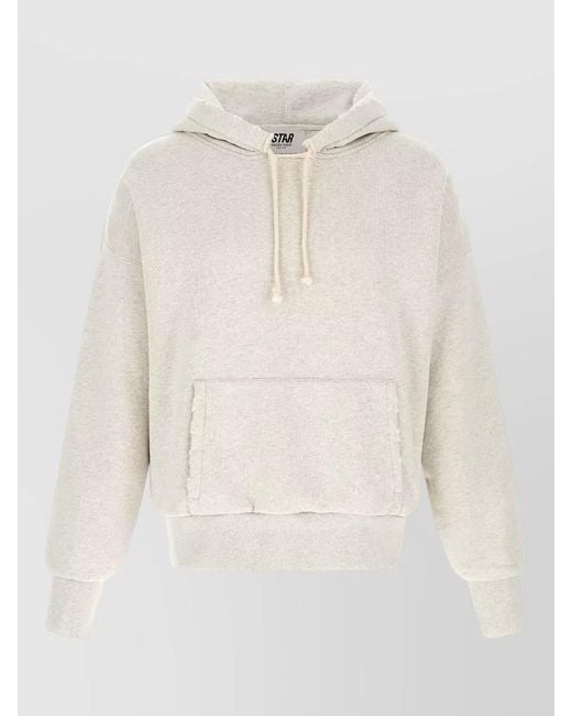 Golden Goose Deluxe Brand White Star Graphic Hoodie Hood Kangaroo Pocket for men
