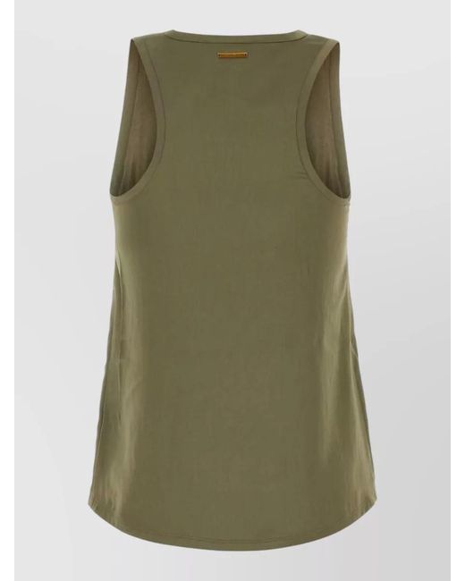 Michael Kors Green Satin Lounge Tank Top Relaxed Fit