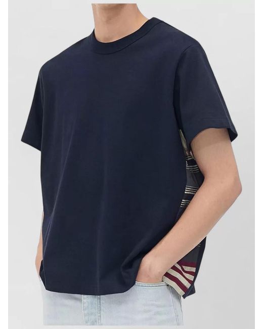Bottega Veneta Blue Casual Stripe Crew Neck Regular Fit T-Shirt for men
