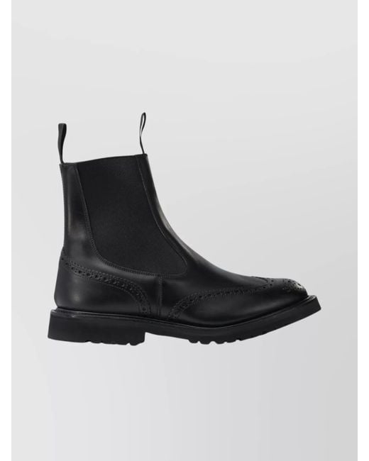 Tricker's Black Leather Ankle Boots for men