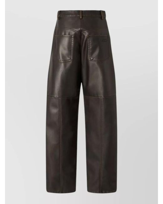 Pinko Gray Wide-Leg Trousers
