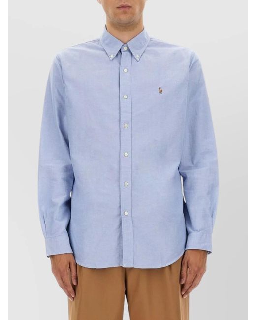 Polo Ralph Lauren Tailored Button-Down Collar Shirt in Blue for Men ...