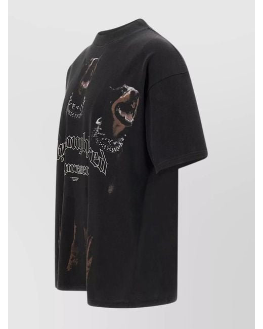 Represent Black Cotton Relaxed-Fit Printed T-Shirt for men
