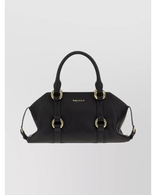 McQueen Black Small Leather Shoulder Bag
