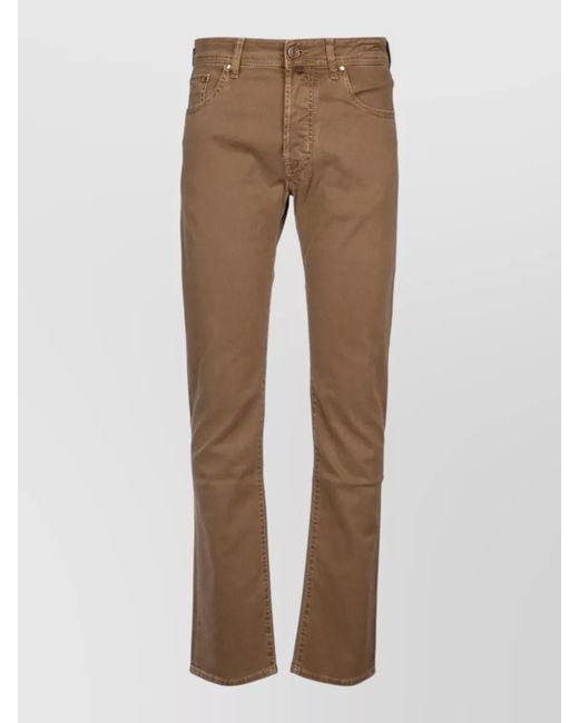 Jacob Cohen Natural Straight Leg Pants Five Pocket Belt Loops for men