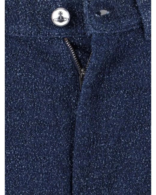 Vivienne Westwood Blue Mid-Rise Straight-Leg Trousers for men
