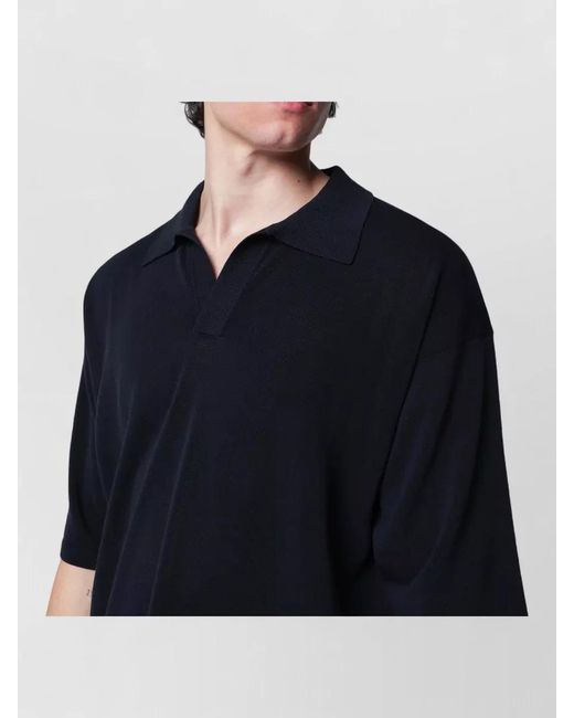 Roberto Collina Black Polo Collar Short Sleeve Jersey Top for men