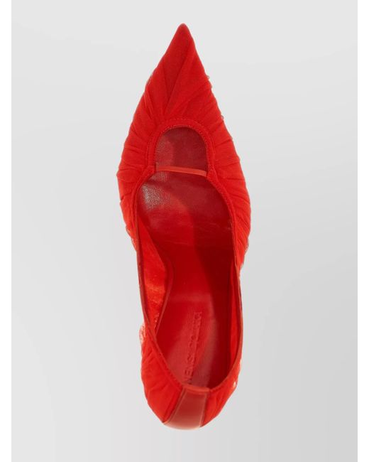 Nensi Dojaka Red Tulle Pumps