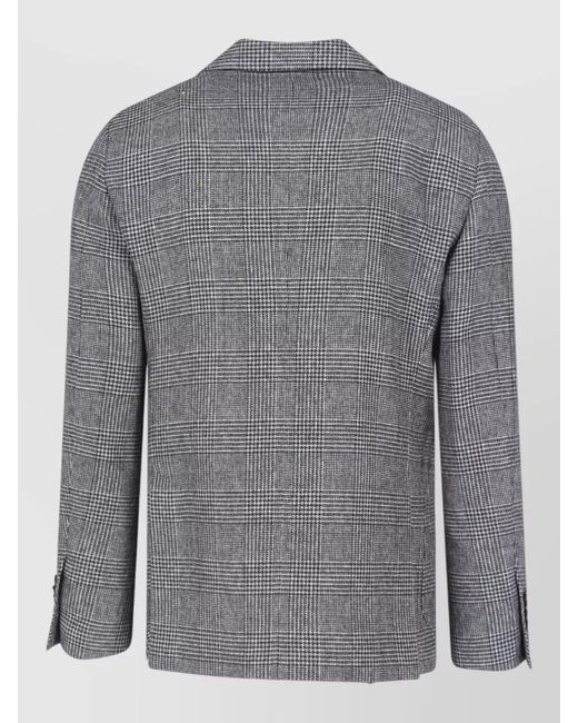 Lardini Gray Blazer Tailored Fit Contrast Stitching Double Breasted for men