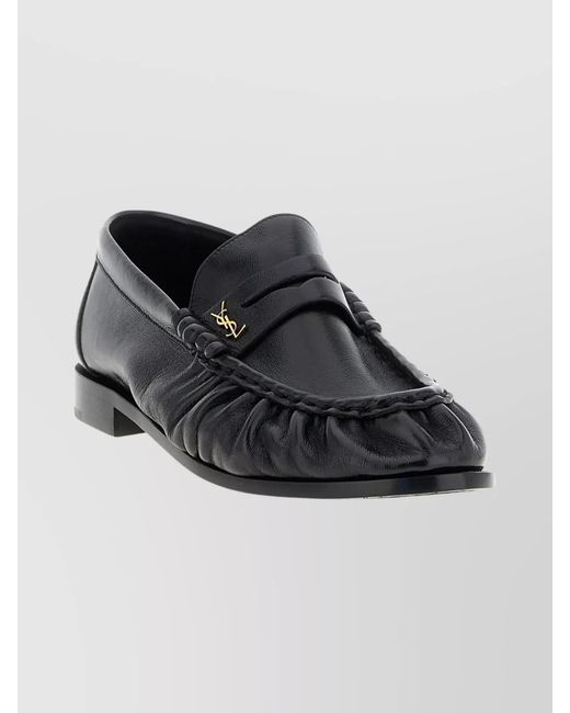 Saint Laurent Black Shiny Leather Loafers
