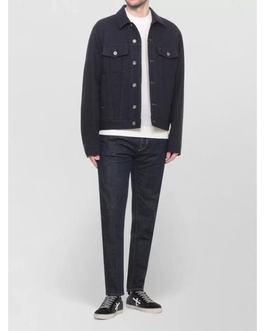 Jacob Cohen Blue Virgin Wool Long-Sleeve Shirt Jacket for men