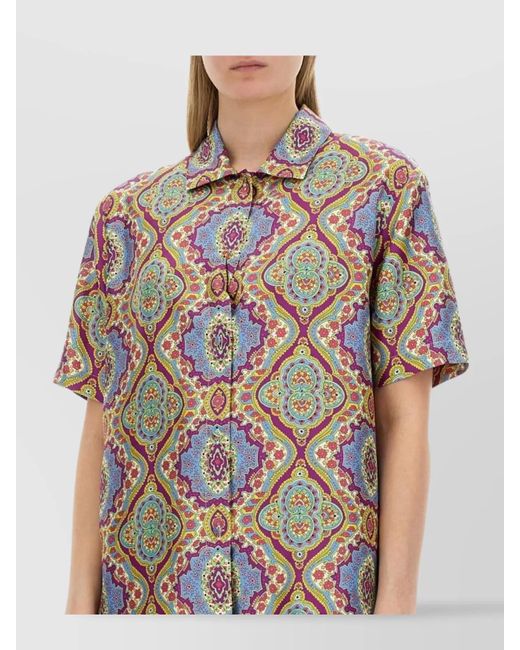 Etro Natural Silk Printed Shirt