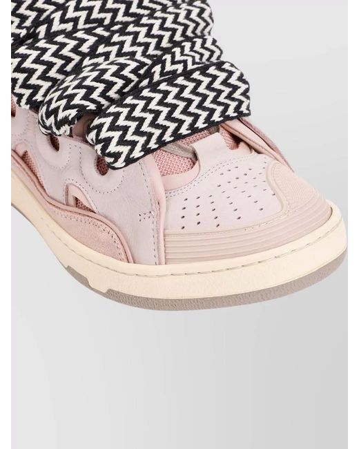 Lanvin Pink Leather Low-Top Sneakers