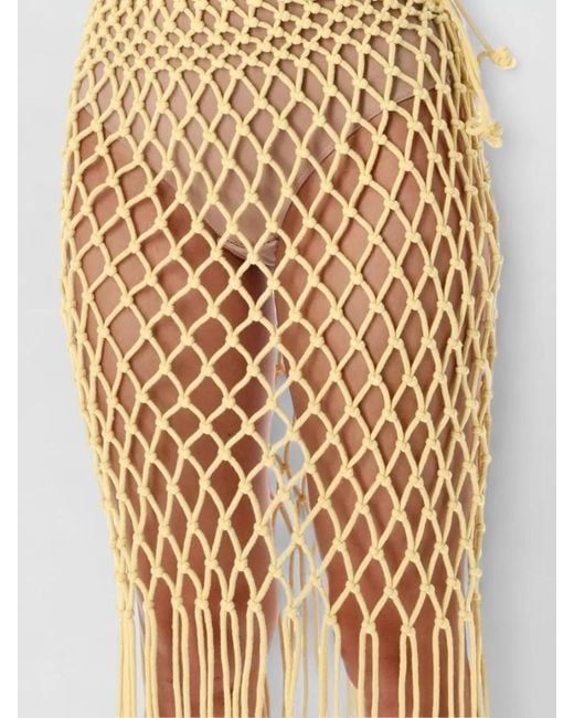 Frankie Shop Natural Tropea Macrame High Waist Beach Skirt
