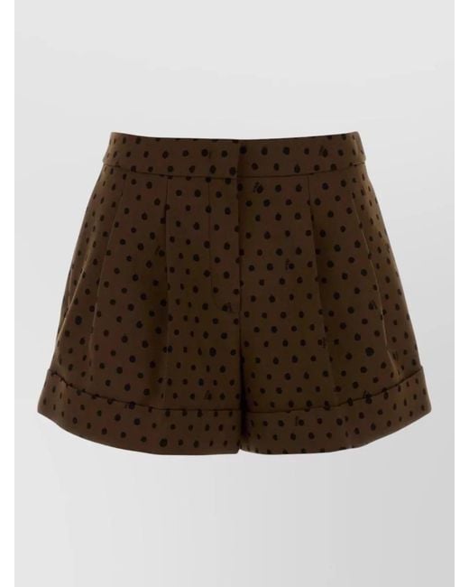 Fendi Brown Polka-Dot Pattern Tailored Shorts
