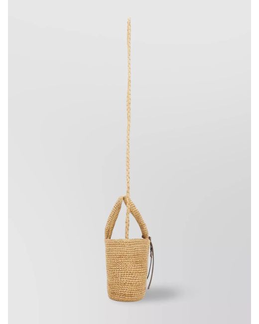 Manebí White Braided Strap Bucket Bag With Top Handles