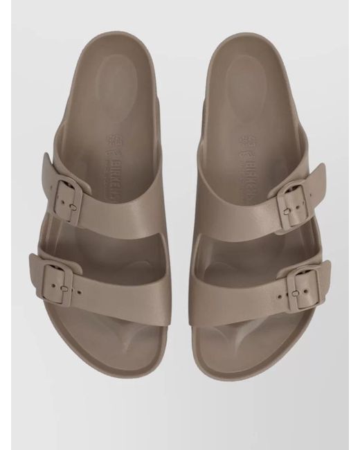 Birkenstock Natural Double Strap Flat Sole Open Toe Slides