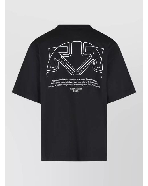 Off-White c/o Virgil Abloh Black Offline Half Arrow Graphic Cotton T Shirt for men