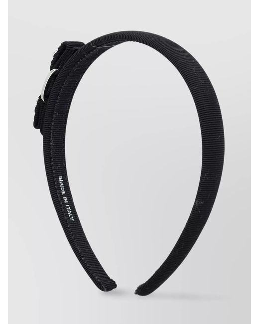 Ferragamo Black Crystal-Embellished Bow Headband