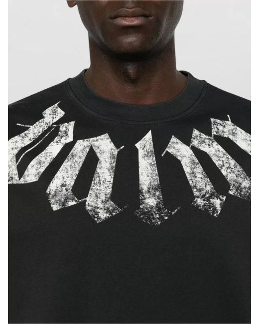 Palm Angels Black Logo Crew Neck Graphic Print T Shirt for men