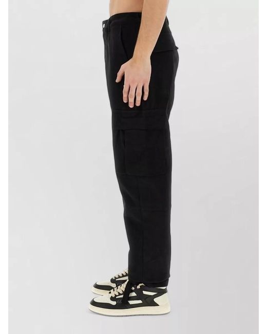 Marcelo Burlon Black Regular Fit Cargo Pants Belt Loops for men