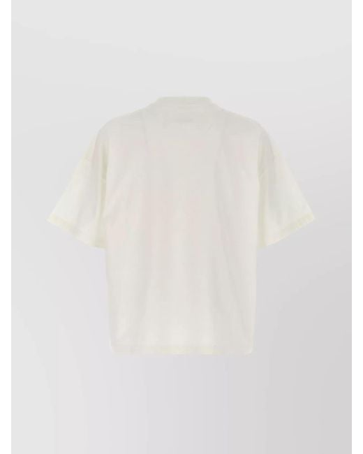 Jil Sander White Cotton Oversized Logo-Print T-Shirt for men