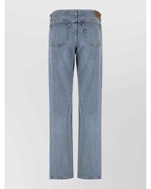 Totême Blue High Rise Straight Leg Five Pocket Jeans