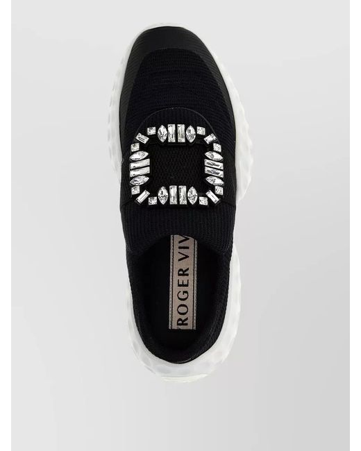 Roger Vivier Black Run Light Sneakers Strap Mesh Rubber Sole