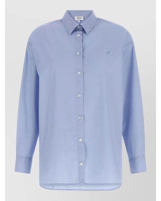 Maison Kitsuné Blue Baby Fox Shirt Long Sleeves Buttoned Cuffs
