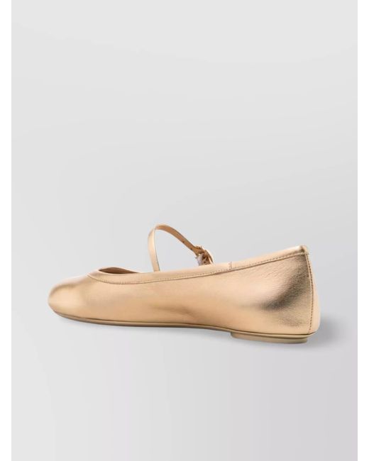 Gianvito Rossi Natural Nappa Leather Ballerina Flats
