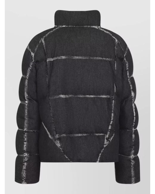 Off-White c/o Virgil Abloh Black Denim Quilted Puffer Jacket for men