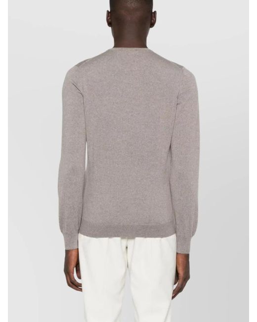 Tagliatore Gray Virgin Wool Crew Neck Jumper for men