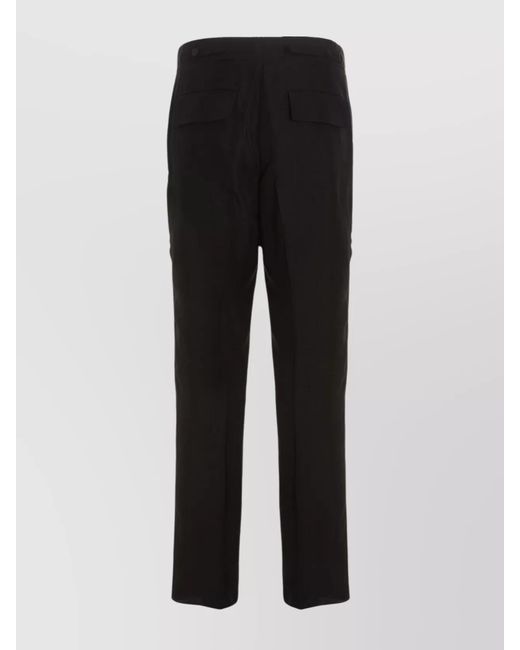 SAPIO Black Jacquard Straight-Leg Trousers for men