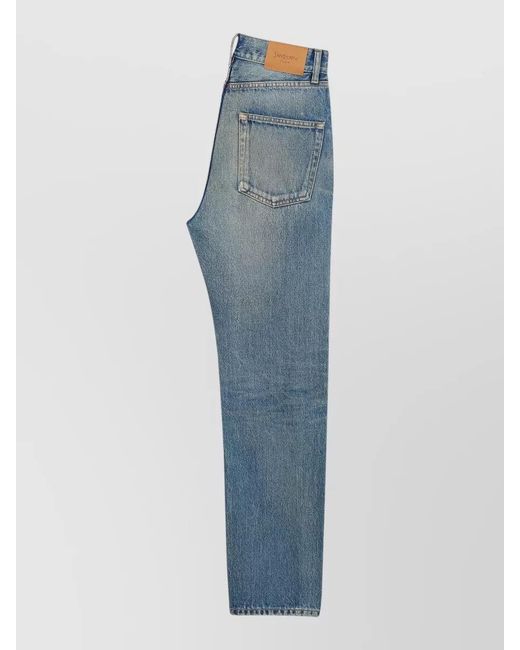 Saint Laurent Blue Cropped Slim-Fit Straight Trousers