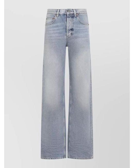 Saint Laurent Blue Neo 90S High Waist Baggy Jeans