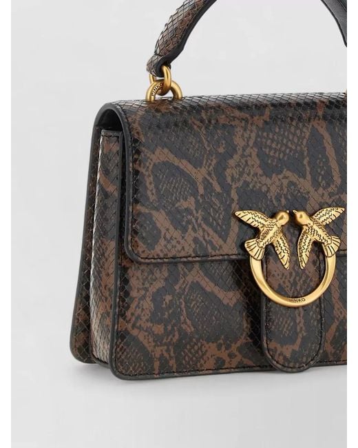 Pinko Black Mini Snake Shoulder Bag Top Handle Strap