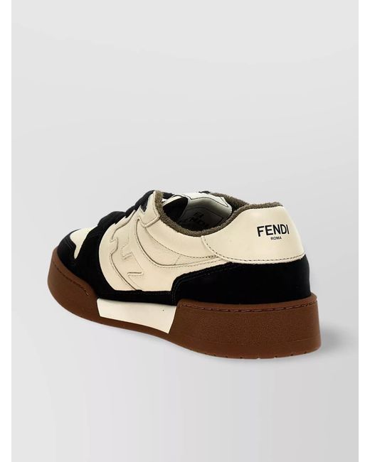 Fendi Metallic Leather Low-Top Sneakers for men